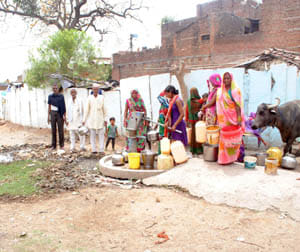 To quench the thirst of people sweat shed in Ramnagar