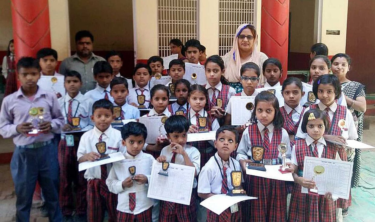Nitya in primary, junior are Shivam Shakya topper