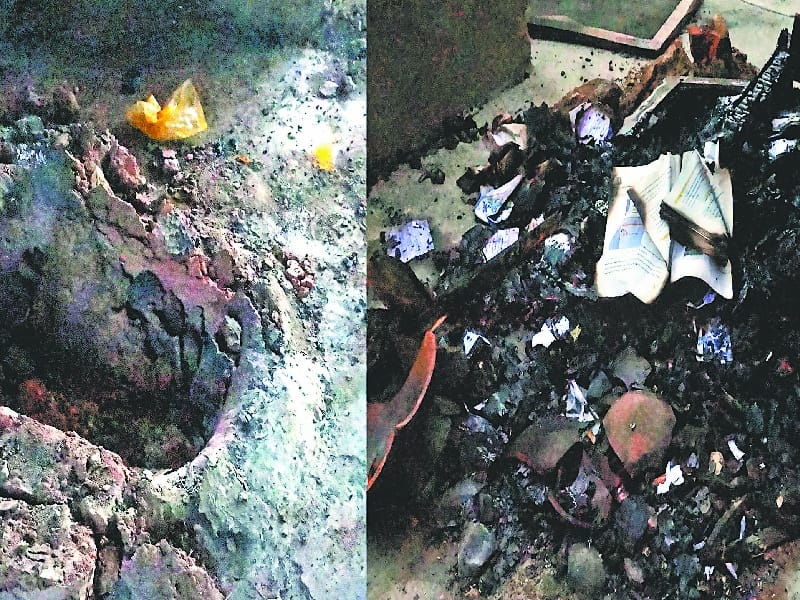 govt school,  theft, fire in mid day miles in derabassi 