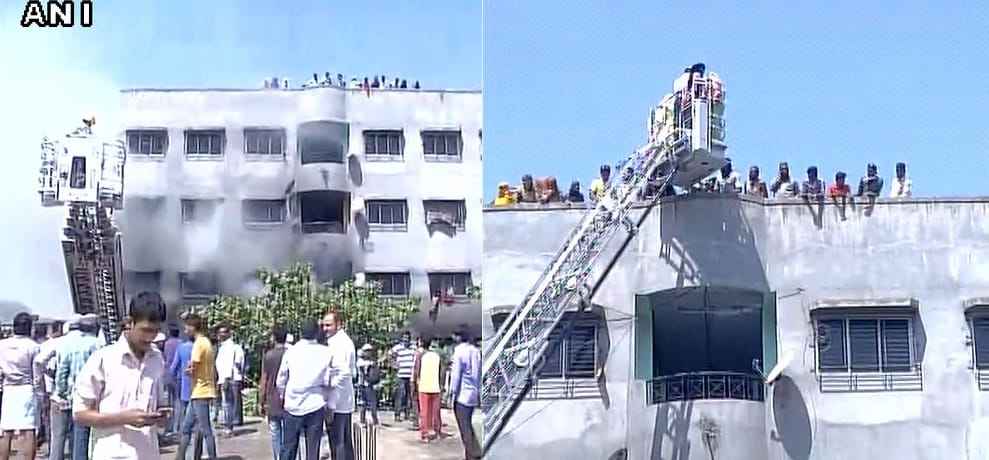 fire in a four story building in bhiwandi of mumbai