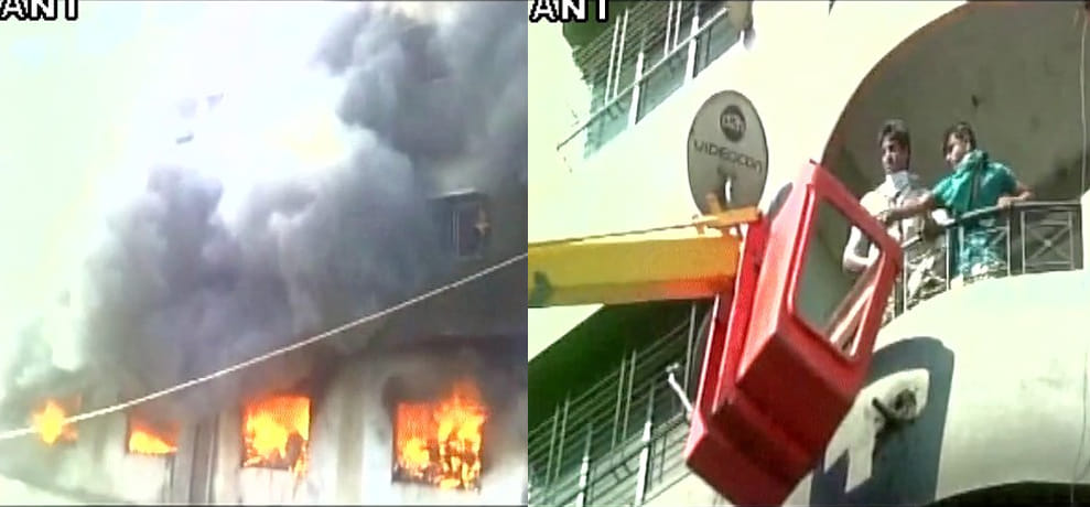 fire in a four story building in bhiwandi of mumbai