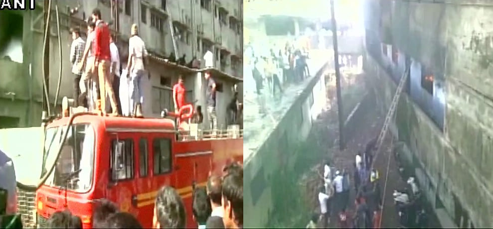 fire in a four story building in bhiwandi of mumbai