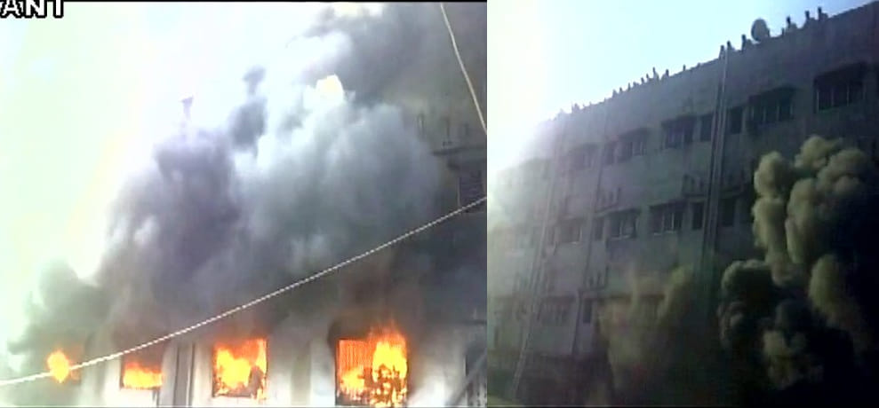fire in a four story building in bhiwandi of mumbai