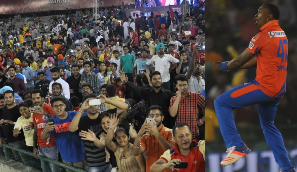 Gujarat Lions beat Kings XI punjab, audience enthusiasm on bravo dance
