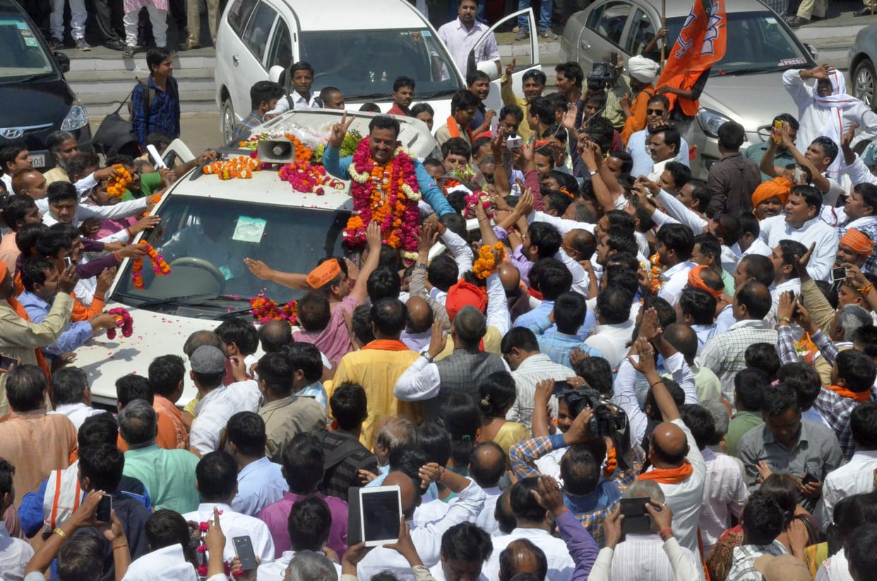bjp up president keshav maurya adresses party leaders in lucknow