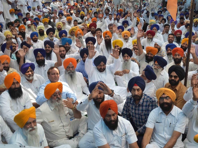 protest, protest against kejriwal in ludhiana, ludhiana protest