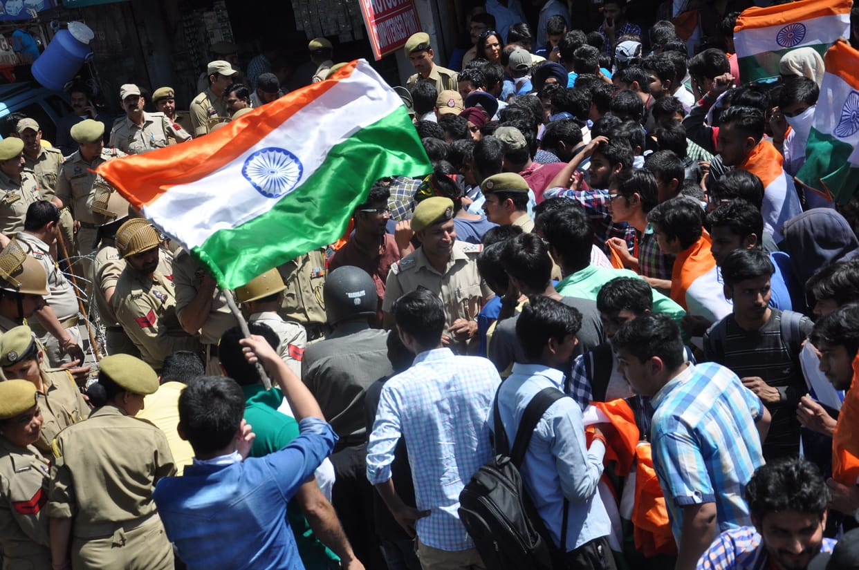 nit student protest in jammu