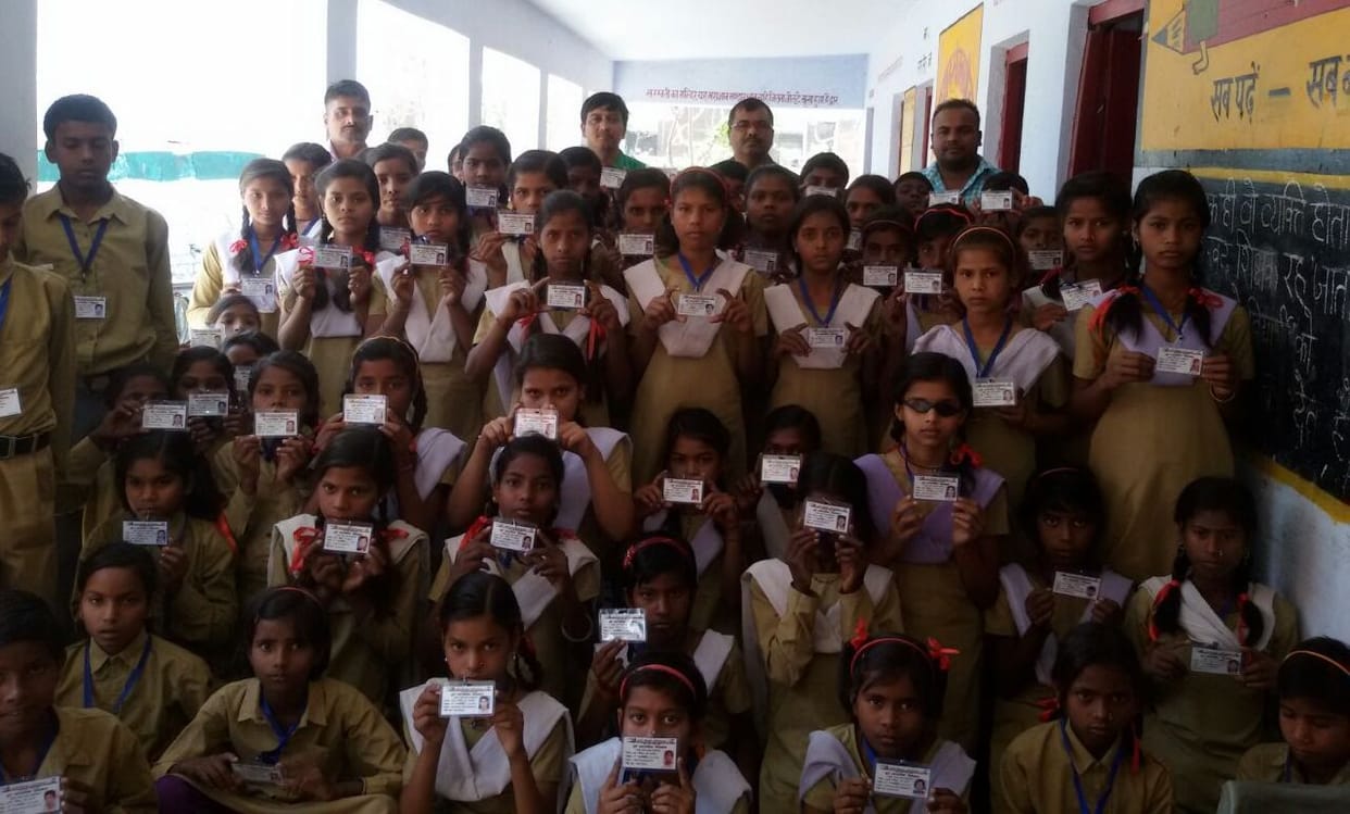 Council school students received identity card