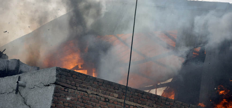 fire in Paper factory, 15 workers stranded