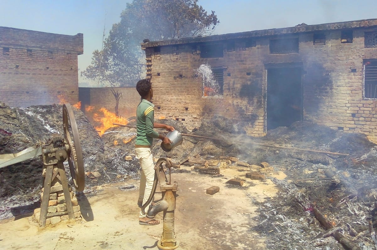 Now Kesrari village devastated by fire