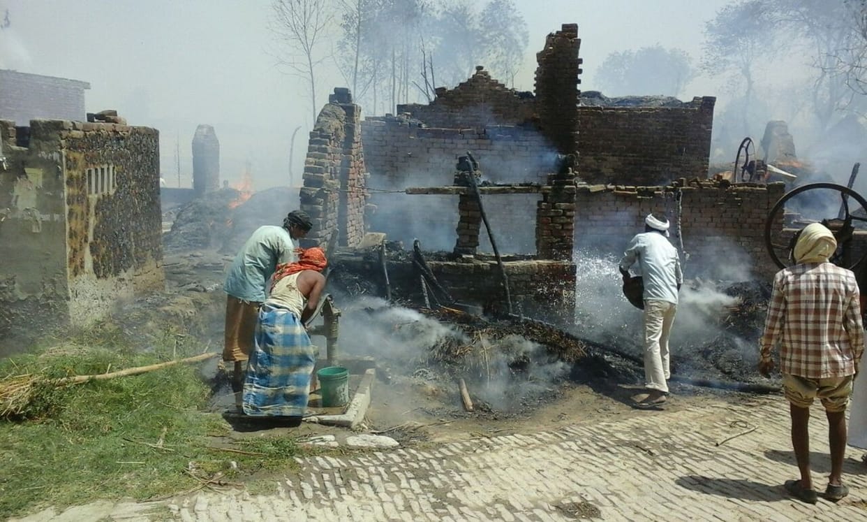 crop and houses turn to ashes