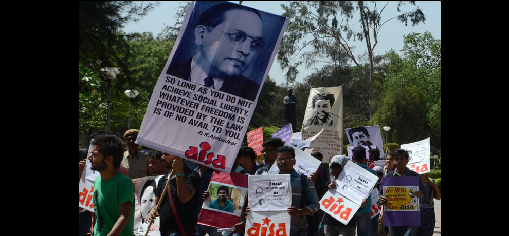 after JNU, Delhi University had been burnt the copy of Manusmriti