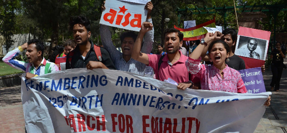 after JNU, Delhi University had been burnt the copy of Manusmriti
