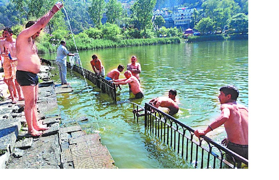 devotee take bath in rivalser river