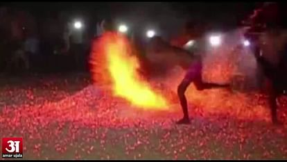 Ugadi festival: People throw burning embers at each other in K'taka