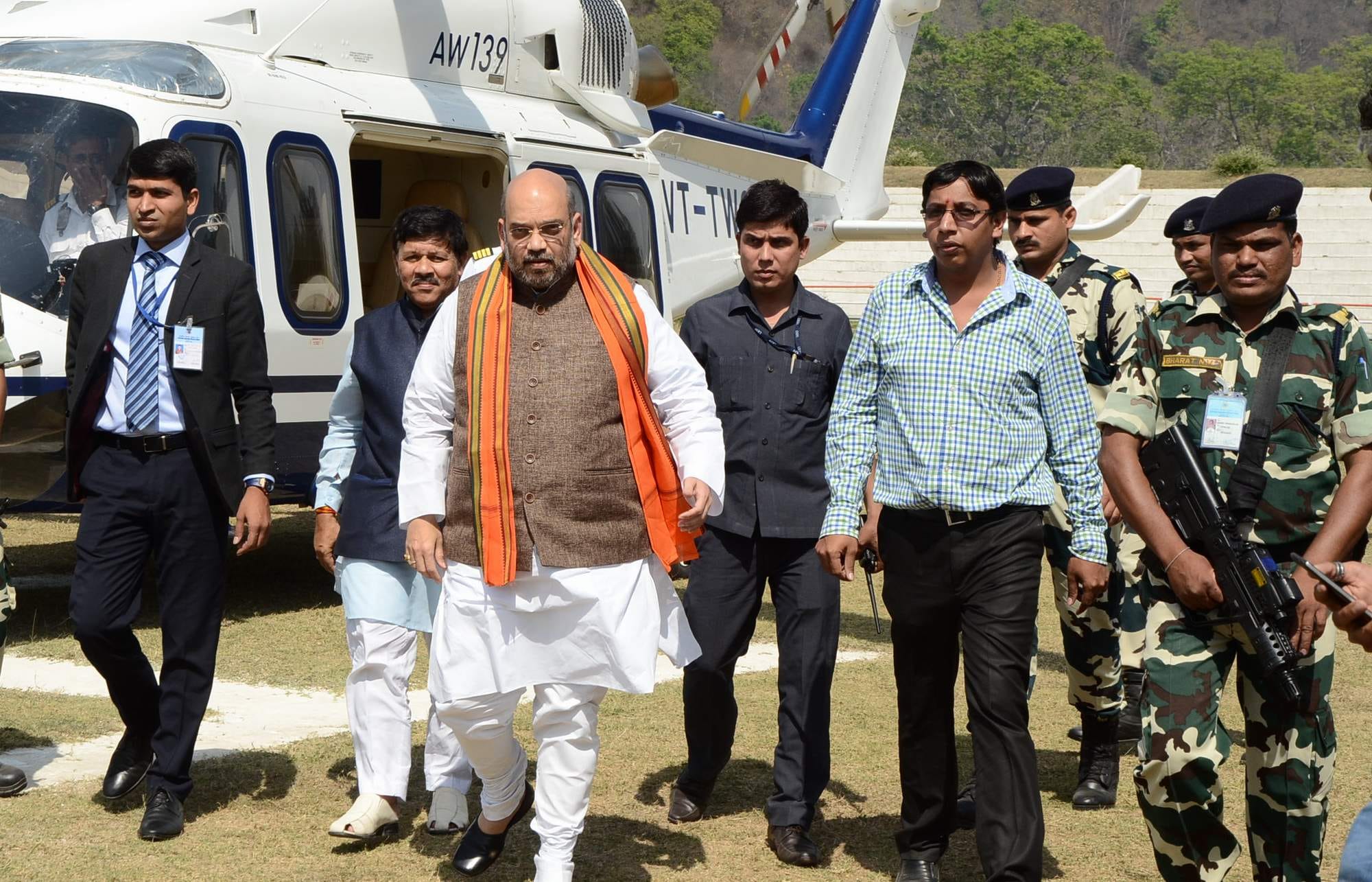 congress men protest against amit shah in haridwar.