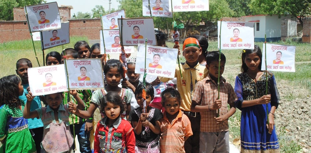 Smriti Irani in Varanasi, adopted new village in behalf of Modi