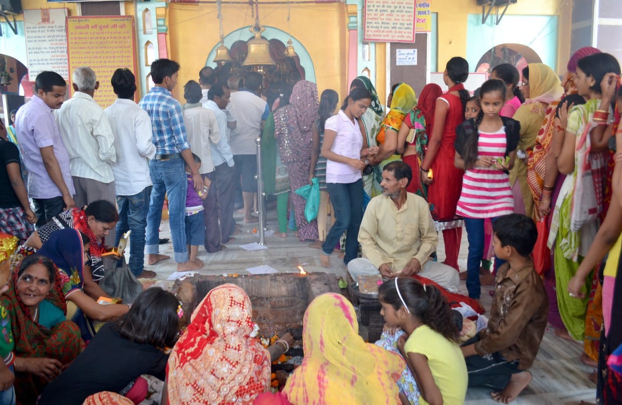 Durgashtmi flood the temples of faith