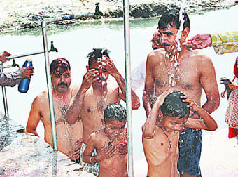 pilgrims descended Baisakhi Mela, bathing in Ganga