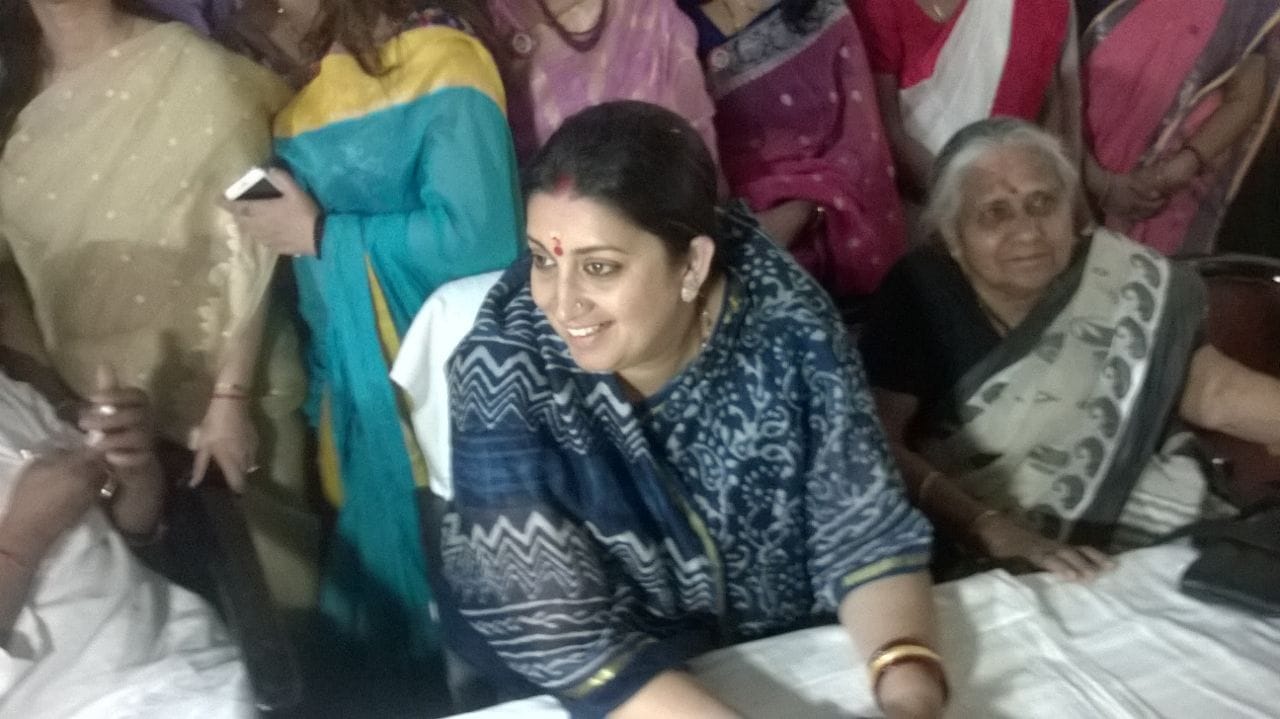 Smriti Irani in Varanasi, adopted new village in behalf of Modi