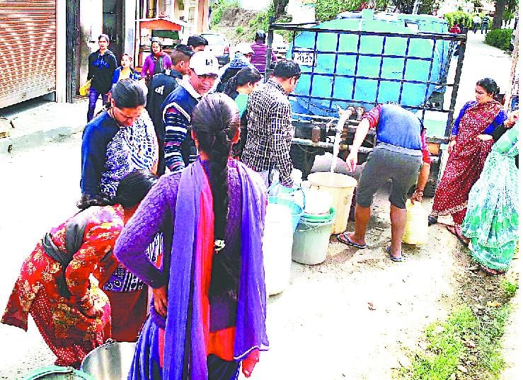 water distributed through tankers