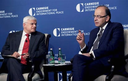 finance minister arun jaitley showed a tough stance on US visa
