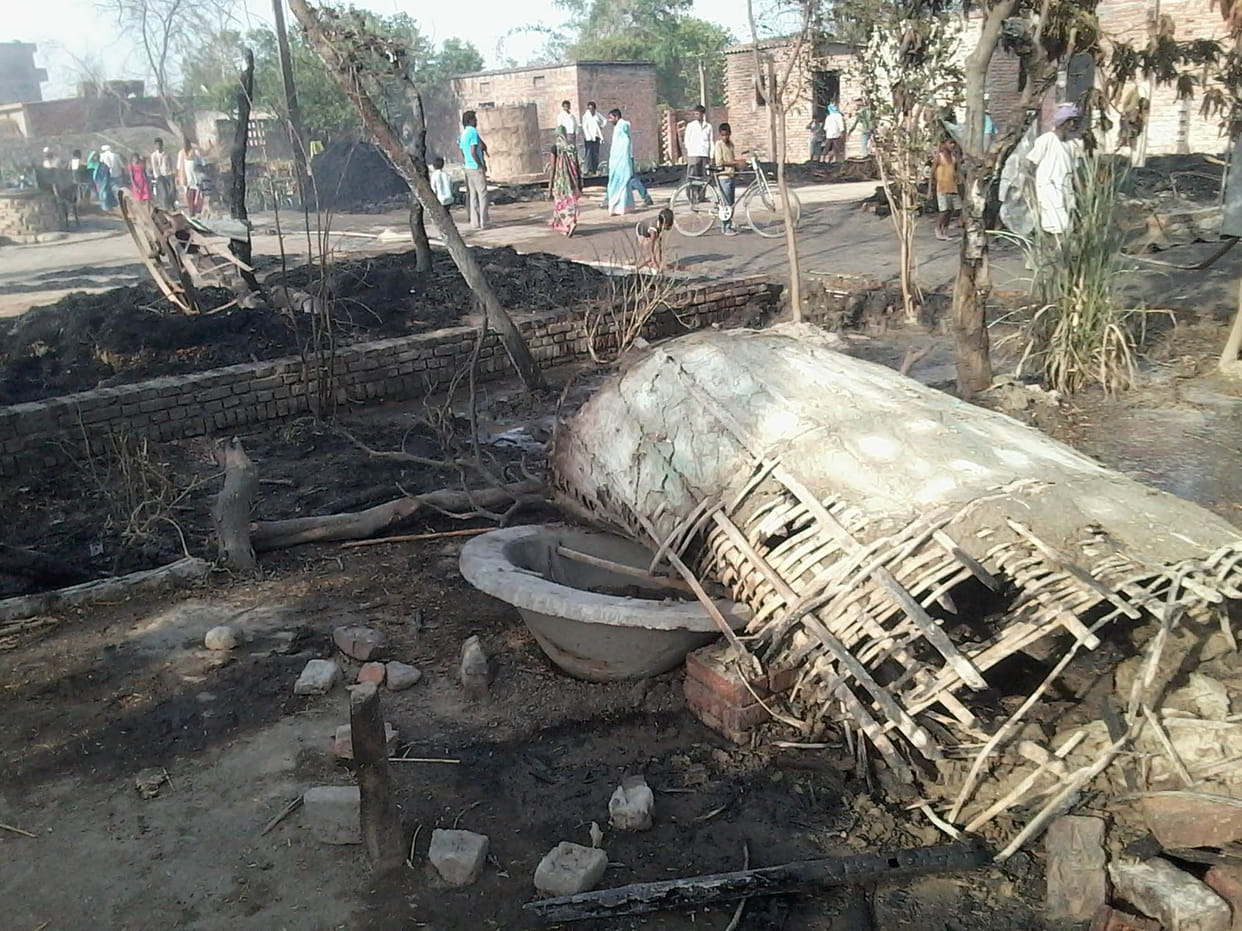 The devastation caused by the fire, 13 burnt house