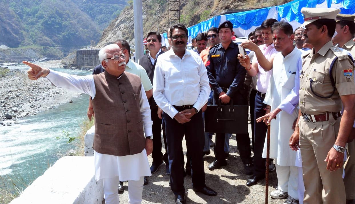 CM manohar lal khattar visit lakhwar dam.