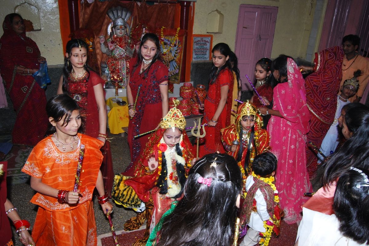 Invocation of Goddess with long banquet