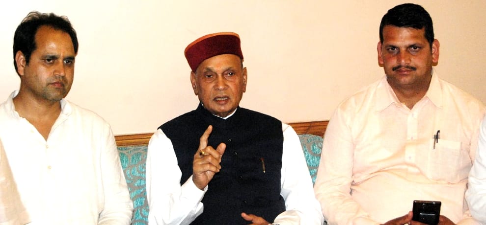  BJP leader Prem Kumar Dhumal statement on CM virbhadra singh at Land issue.