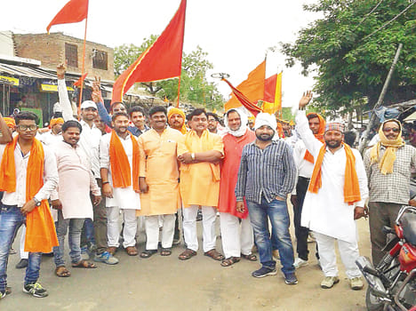 The atmosphere devotional procession of Lord Rama