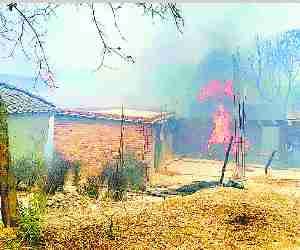 Mathia Village set ablaze