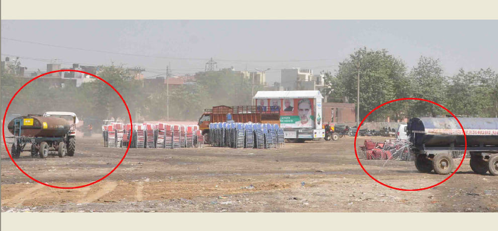 lakh liter water wastage for cm khattar rally in faridabad