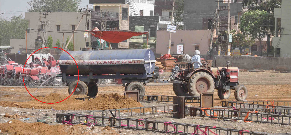 lakh liter water wastage for cm khattar rally in faridabad
