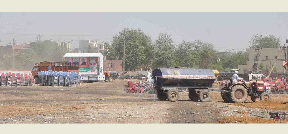 lakh liter water wastage for cm khattar rally in faridabad