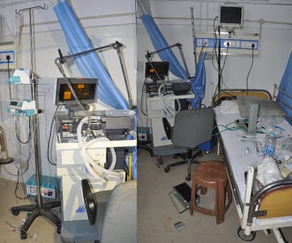 Ruckus in hospital after patient's death in zainiss hospital in lucknow.