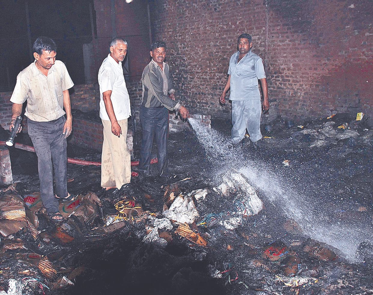 fire in oil mil
