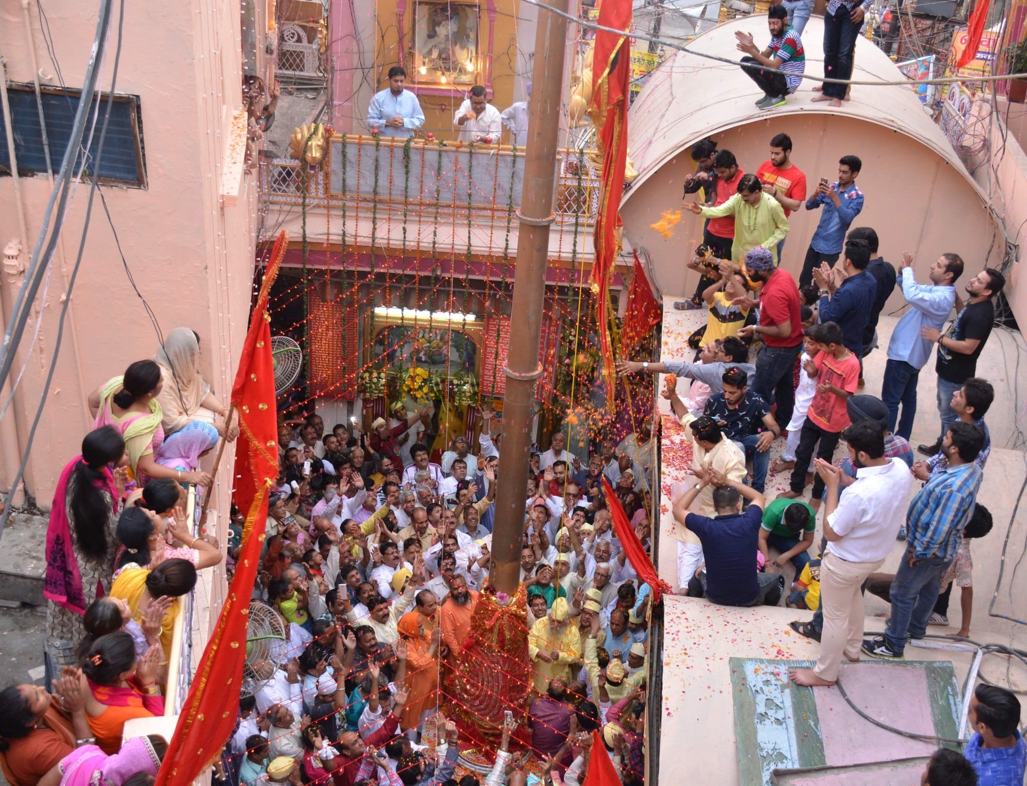 flag hosting in kalika bhawan.