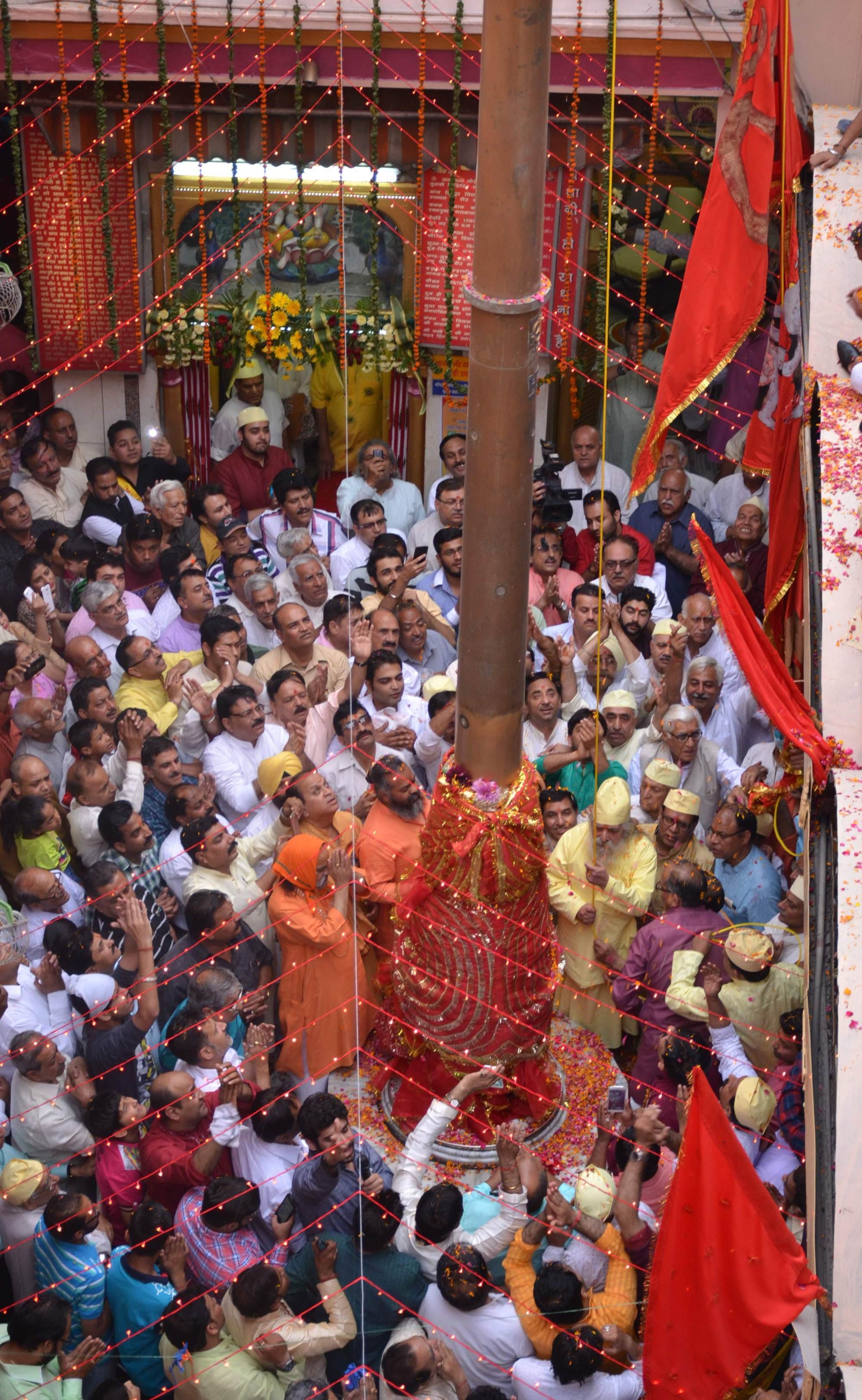flag hosting in kalika bhawan.