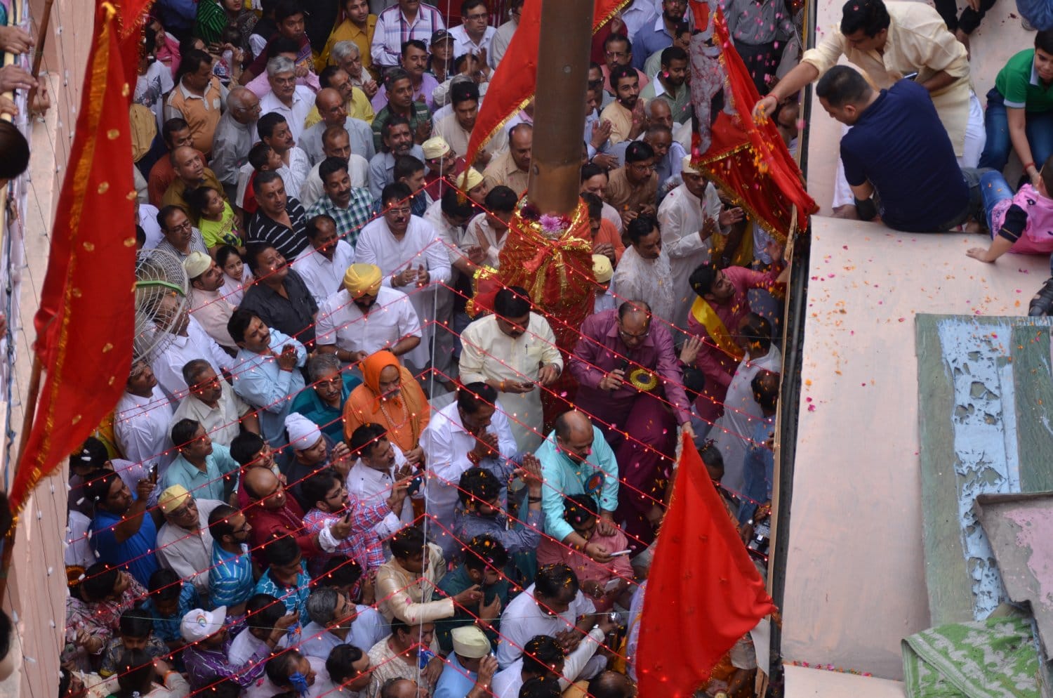 flag hosting in kalika bhawan.