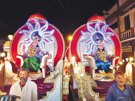 Lord Rama came out with musical instruments