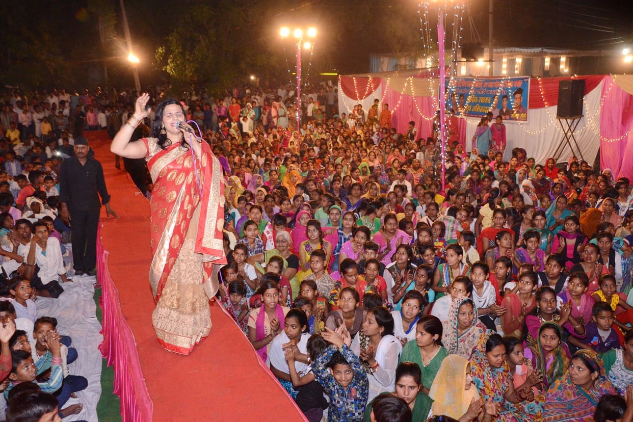 Sai bhajans in the temple