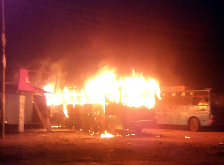 fire in jungle,  havy loss. 