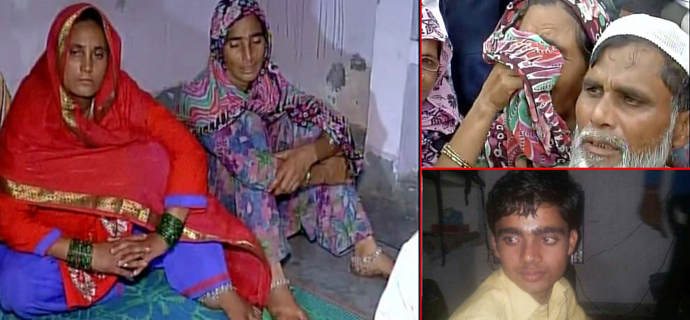 Car upturned, a family of four injured