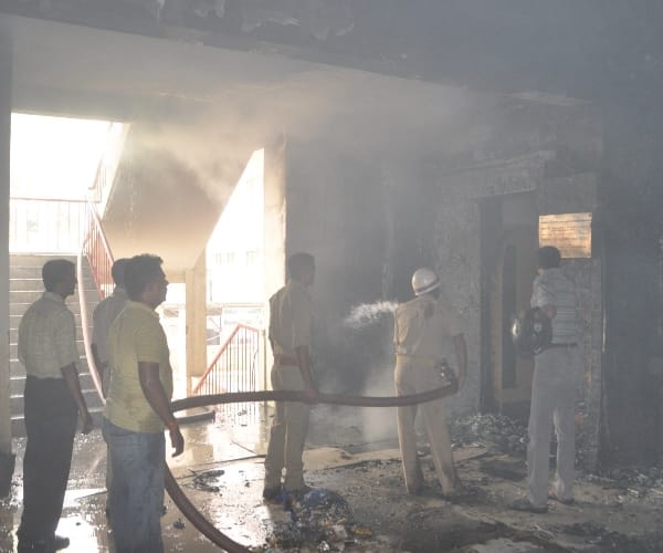 Fire in a building in Hazratganj in Lucknow.