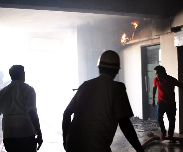 Fire in a building in Hazratganj in Lucknow.