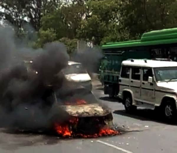 blast in car, the driver fled