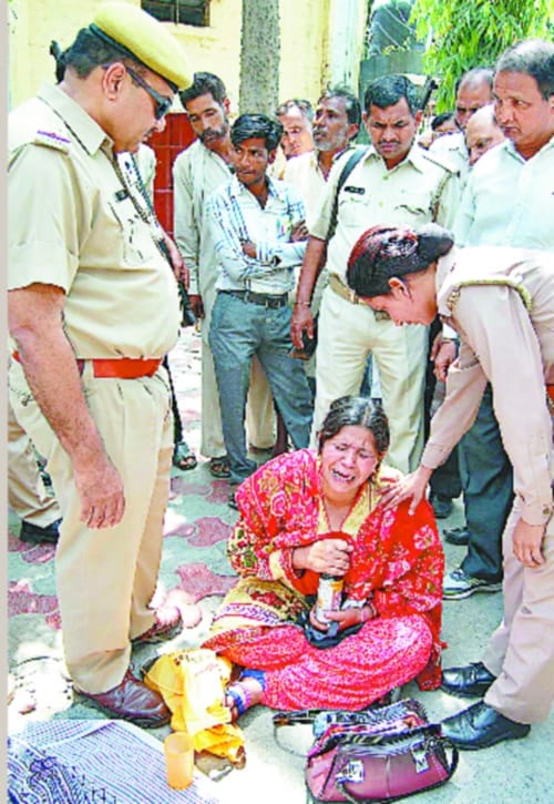 Women arrived at the Collectorate to self-immolation