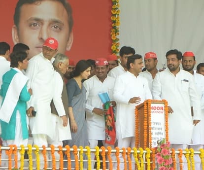 Akhilesh Yadav in Faizabad.