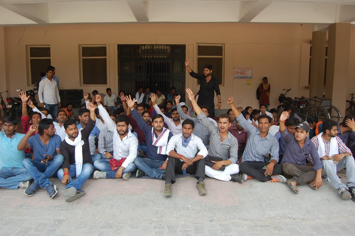 law students protest for result